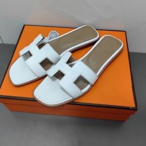 Luxury Hermes Sandals - White, Size [EU38]